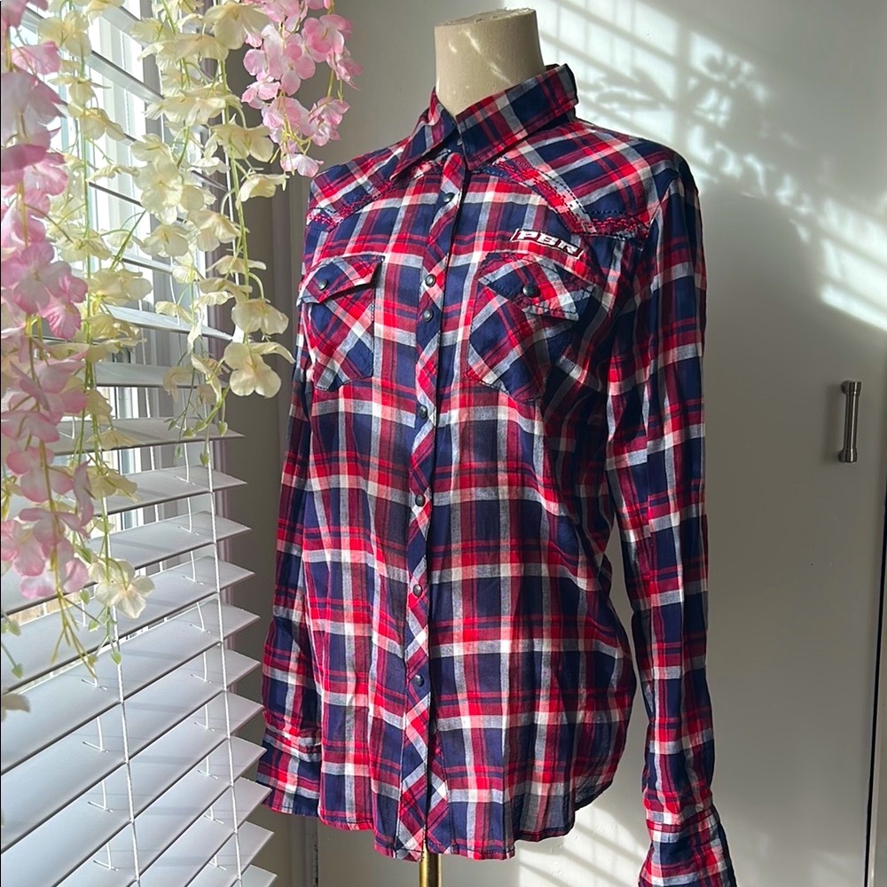 Red and Blue Plaid Button Down Shirt